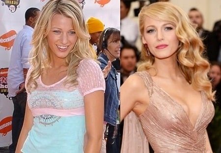 Blake Lively's breasts size has changed throughout these years.